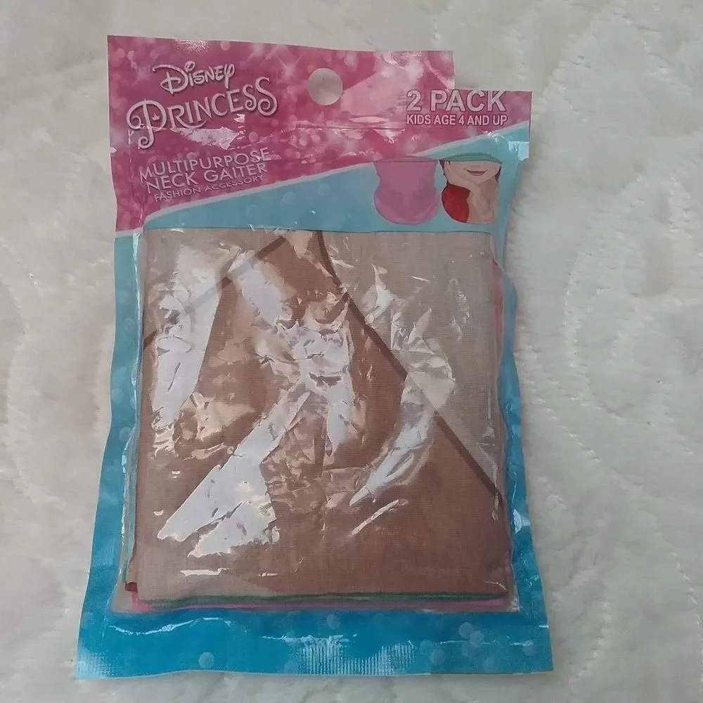 Disney Princess Ariel Little Mermaid Neck Gaiter Masks 2 Pack Ages 4 andUp New